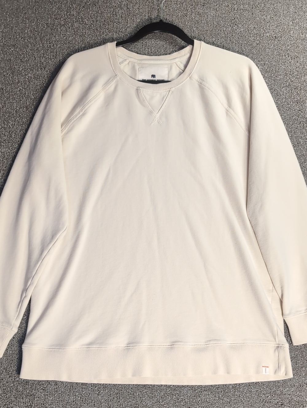 The Normal Brand Puremeso Raglan Crew Size Large In Neutral Cream/Off-white